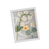 Maxbell Crochet Flower Bouquet Photo Frame Crocheted Yarn for Party Dining Room White