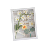Maxbell Crochet Flower Bouquet Photo Frame Crocheted Yarn for Party Dining Room White