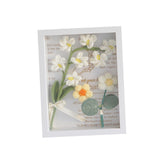 Maxbell Crochet Flower Bouquet Photo Frame Crocheted Yarn for Party Dining Room White