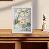 Maxbell Crochet Flower Bouquet Photo Frame Crocheted Yarn for Party Dining Room White