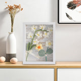 Maxbell Crochet Flower Bouquet Photo Frame Crocheted Yarn for Party Dining Room White