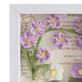 Maxbell Crochet Flower Bouquet Photo Frame Crocheted Yarn for Party Dining Room Violet