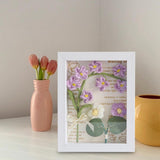 Maxbell Crochet Flower Bouquet Photo Frame Crocheted Yarn for Party Dining Room Violet