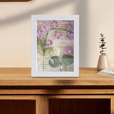 Maxbell Crochet Flower Bouquet Photo Frame Crocheted Yarn for Party Dining Room Violet