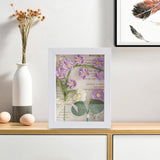 Maxbell Crochet Flower Bouquet Photo Frame Crocheted Yarn for Party Dining Room Violet