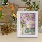 Maxbell Crochet Flower Bouquet Photo Frame Crocheted Yarn for Party Dining Room Violet