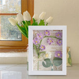 Maxbell Crochet Flower Bouquet Photo Frame Crocheted Yarn for Party Dining Room Violet