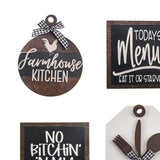 Maxbell 4x Farmhouse Tiered Tray Decoration Set Dining Room Bedroom Home Wooden Sign