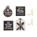 Maxbell 4x Farmhouse Tiered Tray Decoration Set Dining Room Bedroom Home Wooden Sign