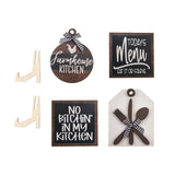 Maxbell 4x Farmhouse Tiered Tray Decoration Set Dining Room Bedroom Home Wooden Sign