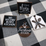 Maxbell 4x Farmhouse Tiered Tray Decoration Set Dining Room Bedroom Home Wooden Sign