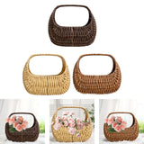Maxbell Flower Basket Decor Decorative Woven Basket for Bedroom Living Room Ceremony Dark Brown