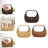 Maxbell Flower Basket Decor Decorative Woven Basket for Bedroom Living Room Ceremony Dark Brown