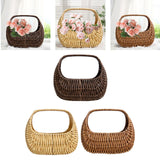 Maxbell Flower Basket Decor Decorative Woven Basket for Bedroom Living Room Ceremony Dark Brown