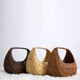Maxbell Flower Basket Decor Decorative Woven Basket for Bedroom Living Room Ceremony Dark Brown