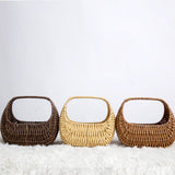 Maxbell Flower Basket Decor Decorative Woven Basket for Bedroom Living Room Ceremony Dark Brown