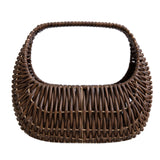 Maxbell Flower Basket Decor Decorative Woven Basket for Bedroom Living Room Ceremony Dark Brown