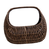 Maxbell Flower Basket Decor Decorative Woven Basket for Bedroom Living Room Ceremony Dark Brown