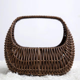 Maxbell Flower Basket Decor Decorative Woven Basket for Bedroom Living Room Ceremony Dark Brown