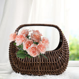 Maxbell Flower Basket Decor Decorative Woven Basket for Bedroom Living Room Ceremony Dark Brown
