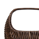 Maxbell Flower Basket Decor Decorative Woven Basket for Bedroom Living Room Ceremony Dark Brown