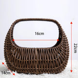 Maxbell Flower Basket Decor Decorative Woven Basket for Bedroom Living Room Ceremony Dark Brown