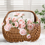 Maxbell Flower Basket Decor Decorative Woven Basket for Bedroom Living Room Ceremony Brown