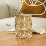 Maxbell Glass Vase for Hydroponic Plant Bud Vase Holiday Plants Terrarium Flower Pot Light Brown 20cm