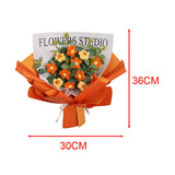 Maxbell Crochet Flowers Bouquet Durable Crochet Bouquet for Cafe Anniversary Holiday Orange