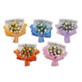 Maxbell Crochet Flowers Bouquet Durable Crochet Bouquet for Cafe Anniversary Holiday Orange