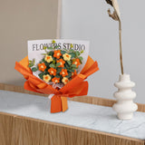 Maxbell Crochet Flowers Bouquet Durable Crochet Bouquet for Cafe Anniversary Holiday Orange