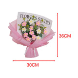 Maxbell Crochet Flowers Bouquet Durable Crochet Bouquet for Cafe Anniversary Holiday Pink