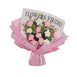 Maxbell Crochet Flowers Bouquet Durable Crochet Bouquet for Cafe Anniversary Holiday Pink