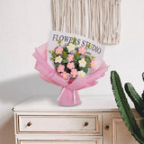 Maxbell Crochet Flowers Bouquet Durable Crochet Bouquet for Cafe Anniversary Holiday Pink