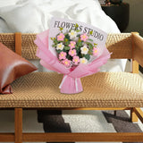 Maxbell Crochet Flowers Bouquet Durable Crochet Bouquet for Cafe Anniversary Holiday Pink