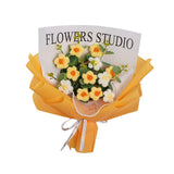 Maxbell Crochet Flowers Bouquet Durable Crochet Bouquet for Cafe Anniversary Holiday Yellow