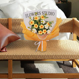 Maxbell Crochet Flowers Bouquet Durable Crochet Bouquet for Cafe Anniversary Holiday Yellow