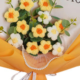 Maxbell Crochet Flowers Bouquet Durable Crochet Bouquet for Cafe Anniversary Holiday Yellow