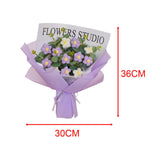 Maxbell Crochet Flowers Bouquet Durable Crochet Bouquet for Cafe Anniversary Holiday Violet