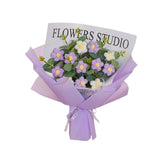 Maxbell Crochet Flowers Bouquet Durable Crochet Bouquet for Cafe Anniversary Holiday Violet