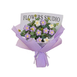 Maxbell Crochet Flowers Bouquet Durable Crochet Bouquet for Cafe Anniversary Holiday Violet