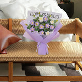 Maxbell Crochet Flowers Bouquet Durable Crochet Bouquet for Cafe Anniversary Holiday Violet