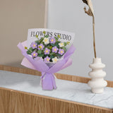 Maxbell Crochet Flowers Bouquet Durable Crochet Bouquet for Cafe Anniversary Holiday Violet