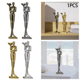 Maxbell Book Reader Statue Humanoid Figurines for Housewarming Bookshelf Living Room Antique Aureate