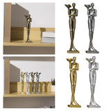 Maxbell Book Reader Statue Humanoid Figurines for Housewarming Bookshelf Living Room Antique Aureate