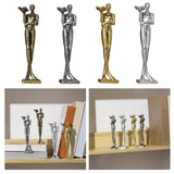 Maxbell Book Reader Statue Humanoid Figurines for Housewarming Bookshelf Living Room Antique Aureate