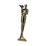Maxbell Book Reader Statue Humanoid Figurines for Housewarming Bookshelf Living Room Antique Aureate