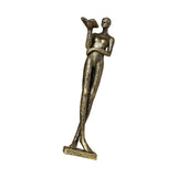 Maxbell Book Reader Statue Humanoid Figurines for Housewarming Bookshelf Living Room Antique Aureate