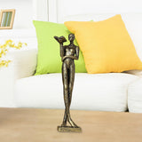 Maxbell Book Reader Statue Humanoid Figurines for Housewarming Bookshelf Living Room Antique Aureate