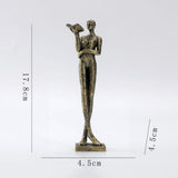 Maxbell Book Reader Statue Humanoid Figurines for Housewarming Bookshelf Living Room Antique Aureate